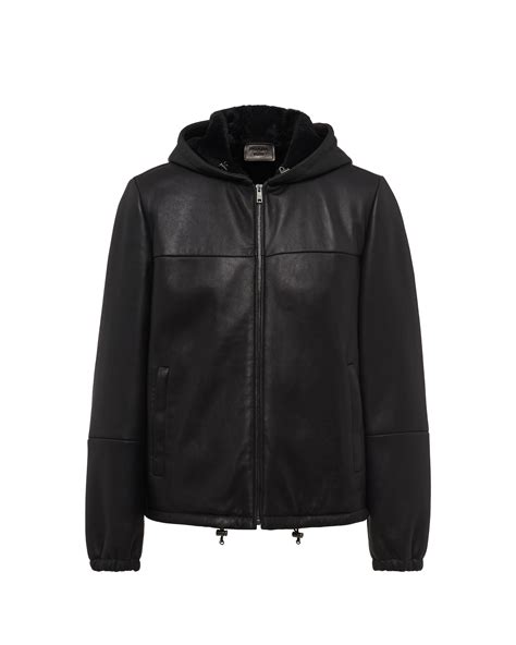 montone prada uomo|Blouson In Montone Nero .